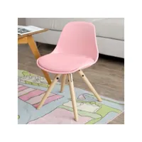chaise enfant fauteuil confortable en bouleau pour enfant avec assise rembourrée haute qualité- rose fst46-p sobuy®