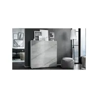 meuble moderne blanc mat façade aspect béton 104 x 105,5 x 35,5 cm