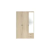armoire de rangement salvador miroir, 3 portes & 2 tiroirs - sonoma chêne varia6511a3pm