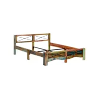 cadre de lit bois de récupération massif 160x200 cm