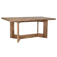 table à manger, table repas rectangulaire en bois recyclé coloris naturel - longueur 180 x profondeur 90 x hauteur 76 cm