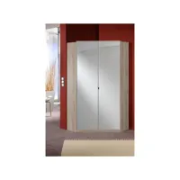 armoire dressing d'angle cooper 2 portes miroirs 95*95 chêne 20100889500