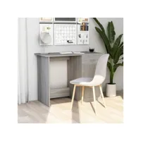 bureau informatique table de bureau - sonoma gris 100x50x76 cm bois d'ingénierie meuble pro frco76433