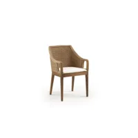 chaise bois rotin marron 58x60x88cm - bois-rotin - décoration d'autrefois