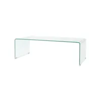 table basse 98 x 45 x 30 cm verre trempé transparent 244189