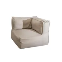fauteuil d'angle extérieur tissu taupe - ricchi - l 80 x l 80 x h 64 - neuf