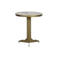 table d'appoint ronde - bout de canapé - marbre - 51x45x45 cm cute coloris laiton