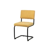 chaise métallique moutarde chenille 50x56x87 cm