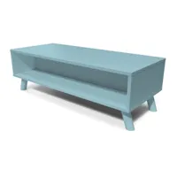 table basse scandinave bois rectangulaire viking  bleu pastel vikingtablb-bp