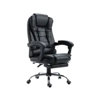 fauteuil de bureau fauteuil manager grand confort dossier inclinable roulettes p.u 65 x 69 x 127 cm noir