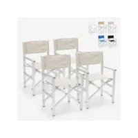 4 chaises de plage pliables portables textilène aluminium regista gold beach and garden design