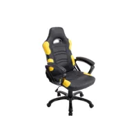 fauteuil de bureau ricardo similicuir , noir / jaune