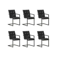 moderne chaises de cuisines, chaises à manger cantilever lot de 6 noir cuir véritable best00002974569-vd-confoma-chaise-m07-1520