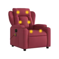 fauteuil de massage inclinable, fauteuil de relaxation, chaise de salon rouge bordeaux tissu fvbb86431 meuble pro