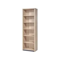 letty - bibliothèque 6 niches aspect bois clair