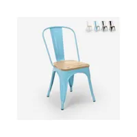 chaise cuisine industrielle design style tolix steel wood top light ahd amazing home design
