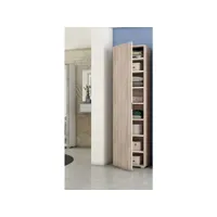 armoire polyvalente avec 1 porte et 7 étagères réglables, 100% made in italy, meuble à chaussures d'entrée, meuble à chaussures moderne, 50x30h182 cm,couleur orme 8052773611947