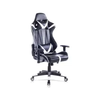 fauteuil de bureau.chaise de gaming en similicuir.chaise de bureau hauteur réglable.blanc noir