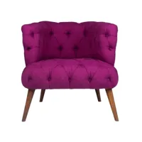 fauteuil style chesterfield tissu violet wester 75 cm