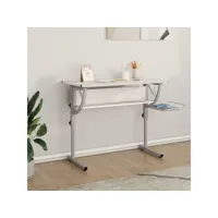 bureau d'artisanat bureau informatique - table de bureau blanc et gris 110x53x(58-87) cm meuble pro frco66863