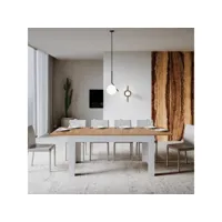 table de cuisine extensible moderne 90x160-220cm bois blanc bibi mix bq itamoby