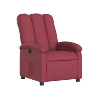 fauteuil inclinable, fauteuil de relaxation, chaise de salon rouge bordeaux tissu fvbb80376 meuble pro