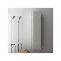 colonne de salle de bain mélaminé blanc effet pierre olo l 34 cm