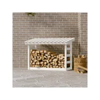support pour bois de chauffage porte-bûches - abri de stockage pour jardin - blanc 108x64,5x78 cm bois de pin meuble pro frco47852