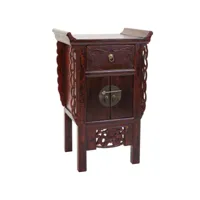 meuble console, table console en bois coloris rouge vieilli  - longueur 52,5  x profondeur 40,5 x hauteur 85,5 cm