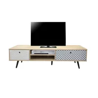 meuble tv style scandinave 150 cm chêneimprimé mayline