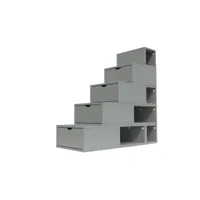 escalier cube de rangement hauteur 125 cm  gris esc125-g