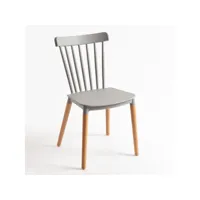 chaise de cuisine gris clair avec pieds en métal effet naturel trina
