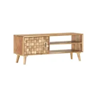 meuble tv  banc tv armoire de rangement 100x35x40 cm bois d'acacia massif meuble pro frco10348