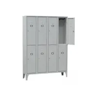 armoire vestiaire multicases 4 colonnes 8 cases - l2g -  - acier1200battante 500x1800mm