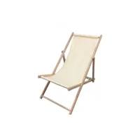 chaise longue chilienne en bois et toile -  - bois/polyester