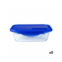 boîte à lunch hermétique pyrex cook & go bleu 1,7 l 24 x 18 cm verre (5 unités)