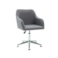 chaise avec accoudoirs pivotante tissu gris clair et métal chromé isus - lot de 2