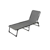 chaise longue bain de soleil coloris gris 190x85x55cm