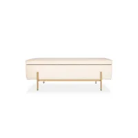 banquette coffre olivia velours beige pieds or