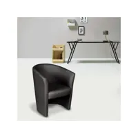 fauteuil abrera, fauteuil de salon, siège rembourré, chaise avec accoudoirs en éco-cuir, 64x63h76 cm, noir 8052773000888