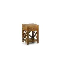 table de chevet 1 tiroir bois bronze marron 40x40x60cm - bois-bronze - décoration d'autrefois