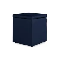 pouf cube rangement similicuir marine pack 2 unités 3842880