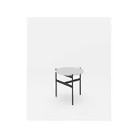 homemania table basse moderne - thor - blanc, noir - 40 x 40 x 45 cm