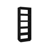 bibliothèque-séparateur de pièce noir 60x35x167 pin massif