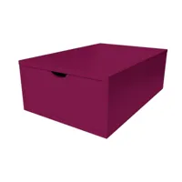 cube de rangement bois 75x50 cm + tiroir  prune cube75t-pr