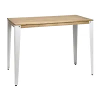 table mange debout lunds 60x140x110cm  blanc-vieilli. box furniture ccvl60140108 bl-ev
