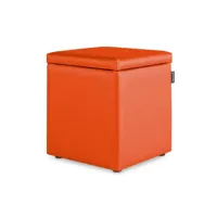 pouf cube rangement similicuir orange 1 unité 3790521