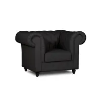 fauteuil chesterfield en simili cuir noir- wilston chest-noi-1