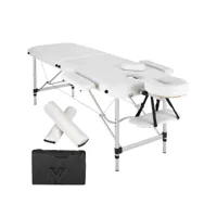 tectake table de massage portable pliante 2 zones rouleaux de positionnement et sac de transport compris 404602