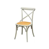 chaise en bois moderne chaise salle à manger et cuisine thonet en frêne massif et siège en rotin chaise vintage finition gris antique 48x52x88 cm l7506-4